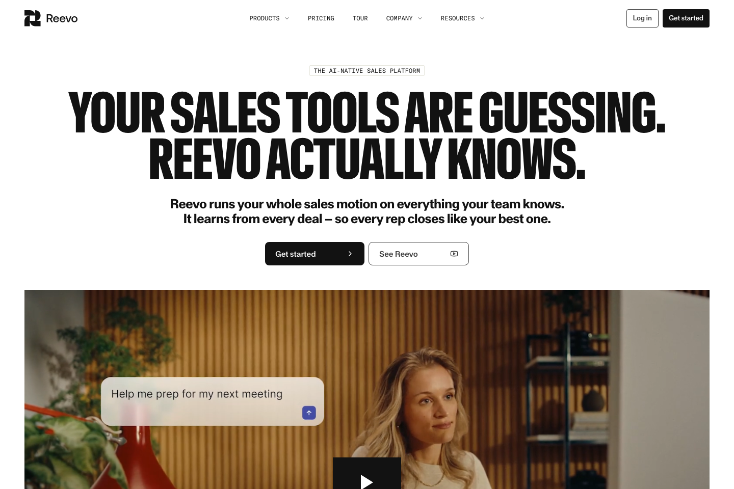Screenshot preview of Reevo website